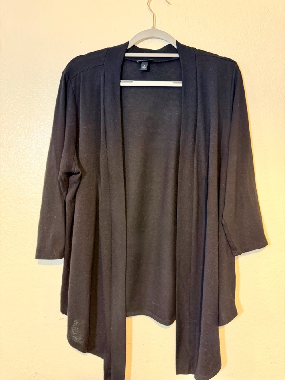 Torrid Black Open-Front Draped Cardigan